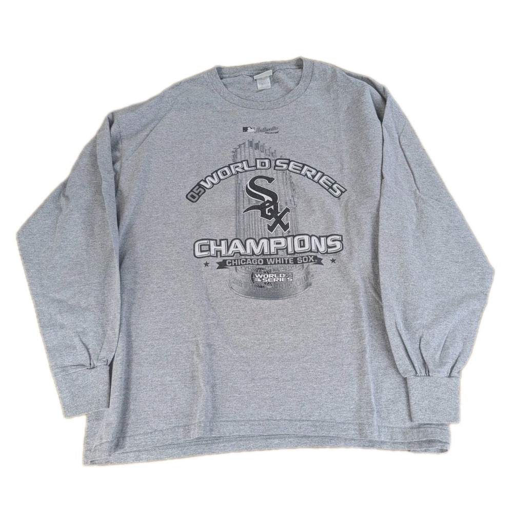 Vintage Chicago White Sox 2005 World Series Champs Long Sleeve Gray XL Y2K